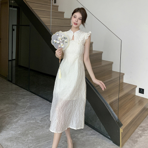 RM18656#夏季新款新中式国风气质小飞袖收腰改良旗袍连衣裙