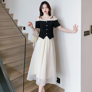 RM21977#夏季新款法式温柔气质甜美吊带上衣中长款半身裙两件套