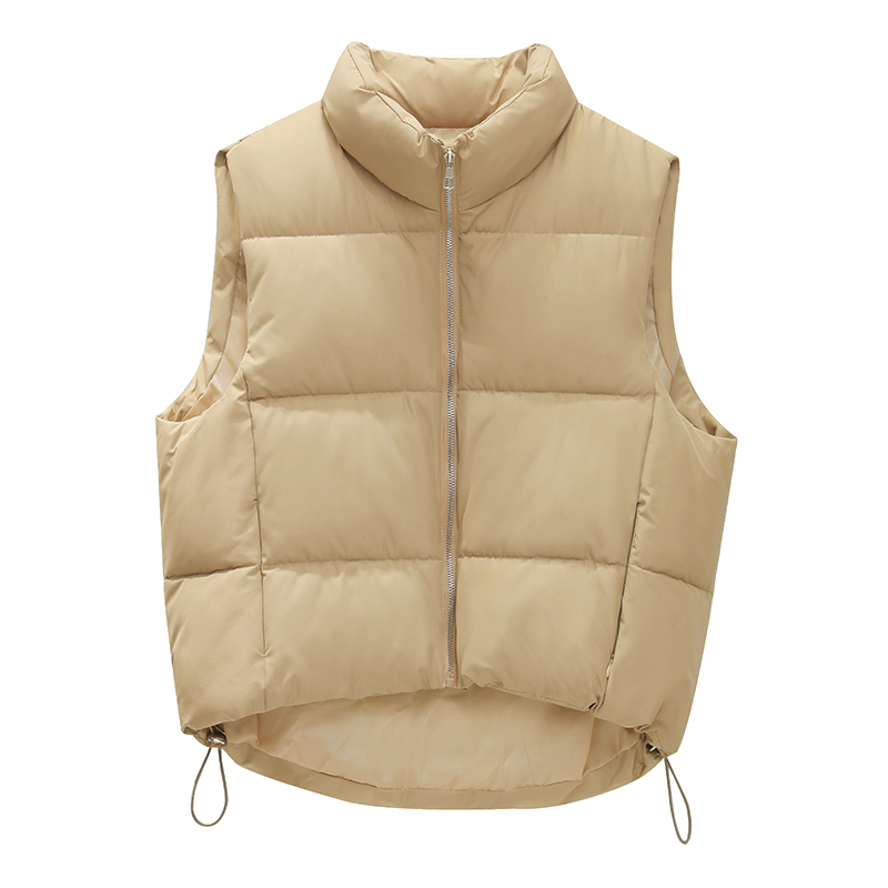 Down cotton vest women's short style new 2023 Korean version large size loose down cotton vest vest vest simple