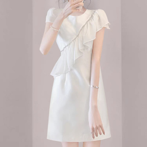 RM22329#法式小香风白色连衣裙夏季2023新款女高级感气质高端精致显瘦裙子