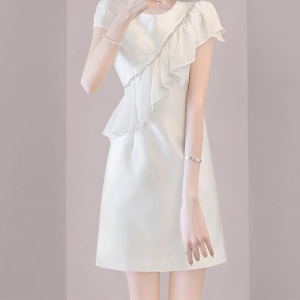 TR50475# 法式小香风白色连衣裙夏季新款女高级感气质高端精致显瘦裙子 服装批发女装批发服饰货源