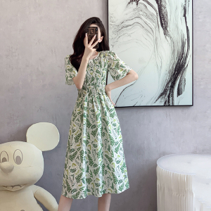 RM18338#夏季新品碎花连衣裙女法式复古碎花长裙