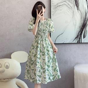 RM18338#夏季新品碎花连衣裙女法式复古碎花长裙