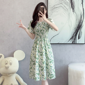 RM18338#夏季新品碎花连衣裙女法式复古碎花长裙