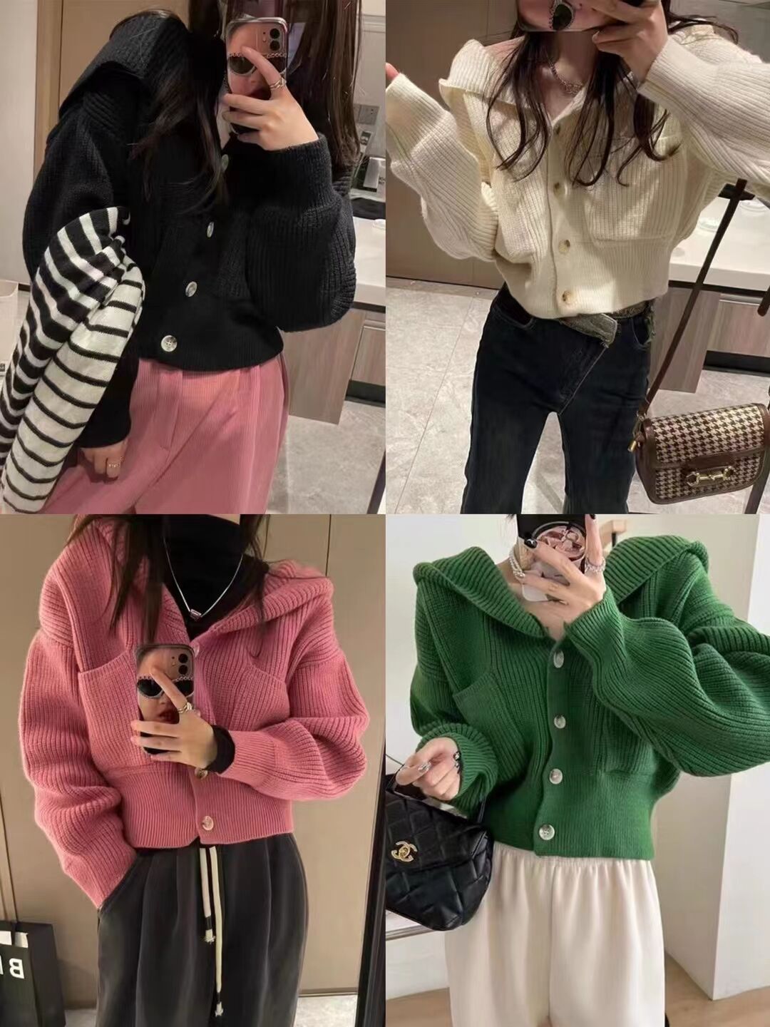 Hooded sweater jacket women's autumn clothes new lazy wind top gentle loose outerwear chic short knitted cardigan