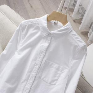 CP1441#长期特价款！欧美时尚休闲白衬衫女长袖职业白衬衣磨毛学生潮纯色