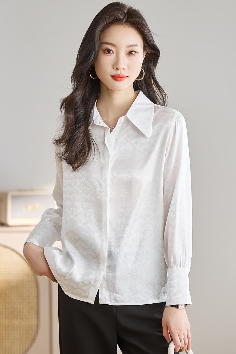 實拍法式高級感緞面襯衫女26春新款時尚洋氣爆款小衫垂感長袖上衣
