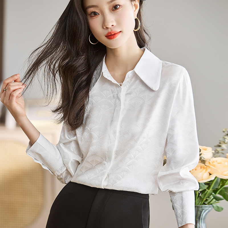 實拍法式高級感緞面襯衫女26春新款時尚洋氣爆款小衫垂感長袖上衣