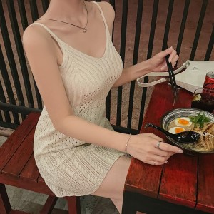 TR45294# 韩版INS设计感叠穿镂空设计感小众气质针织短裙 服装批发女装批发服饰货源