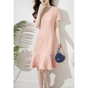 RM19475#V领鱼尾连衣裙