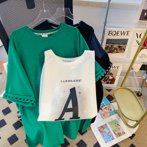 韩版中长款短袖T恤女 服装批发女装批发服饰货源