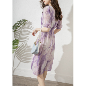 RM19478#V领连衣裙