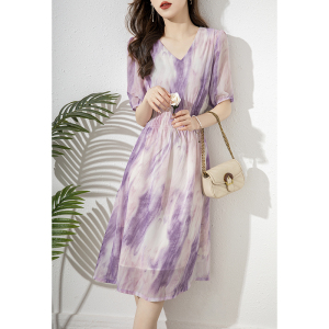 RM19478#V领连衣裙