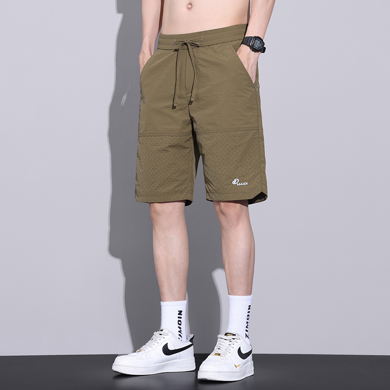 實拍夏季冰絲涼感透氣短褲男寬松簡約百搭休閑運動五分褲 M-5XL