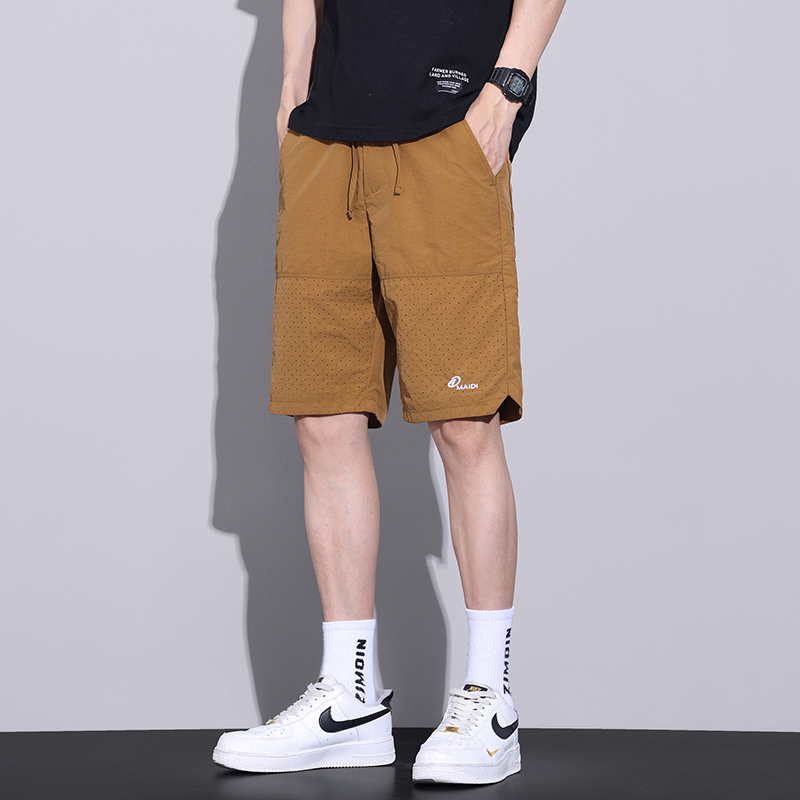實拍夏季冰絲涼感透氣短褲男寬松簡約百搭休閑運動五分褲 M-5XL