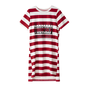 RM19486#条纹印花连衣裙