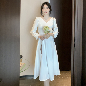 RM21090#敬酒服2023新款秋季简约结婚订婚回门礼服连衣裙女平时可穿