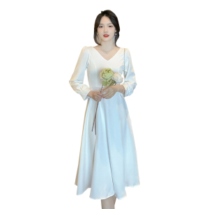 RM21090#敬酒服2023新款秋季简约结婚订婚回门礼服连衣裙女平时可穿