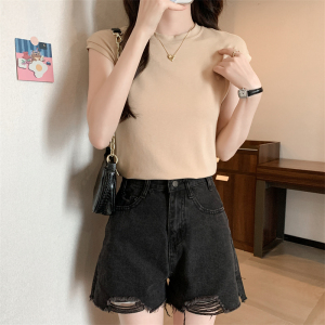 RM20670#喜你而欢气质修身短袖t恤百搭显瘦圆领上衣女