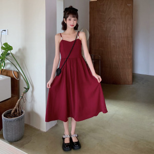 TR45075# ~新款韩版吊带裙连衣裙复古小众设计法式高级感裙子 服装批发女装批发服饰货源