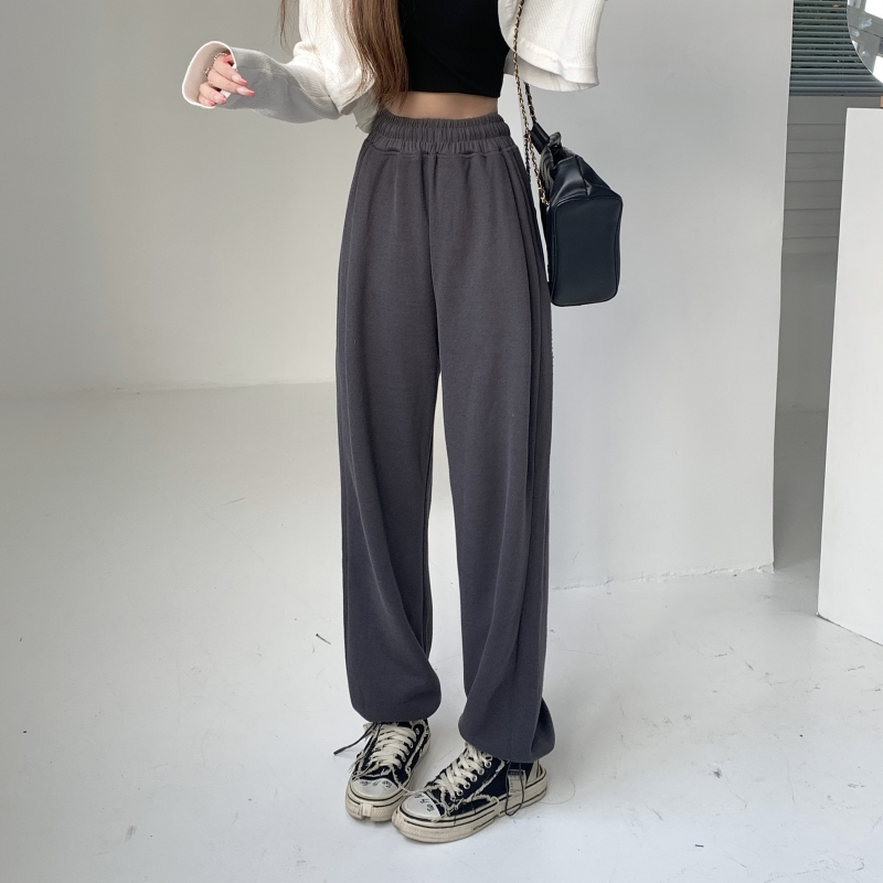 6535 cotton and rice wool 260g autumn drape mopping pants women's drawstring trousers