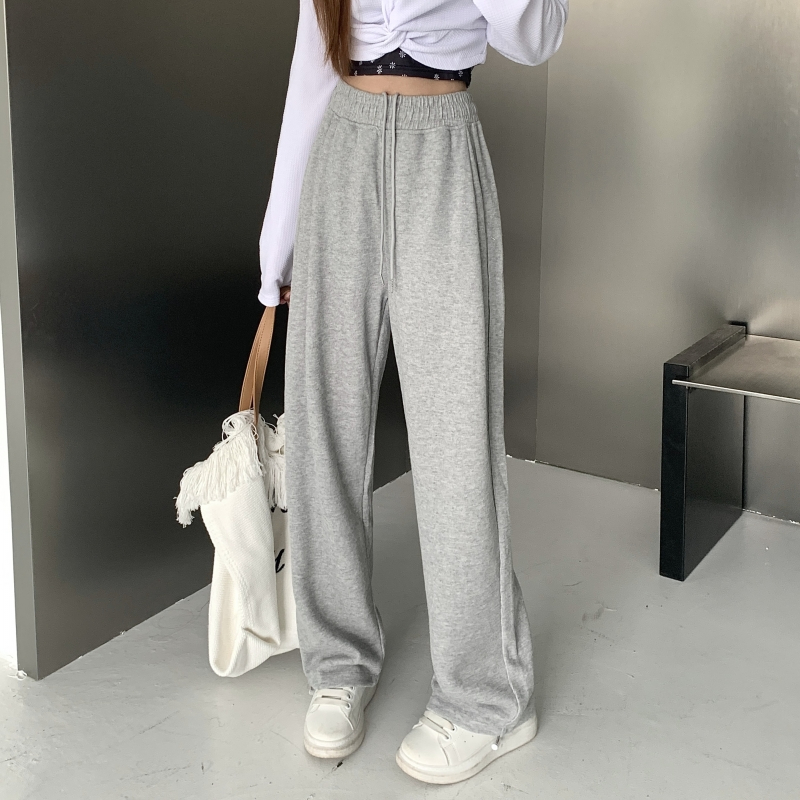 6535 cotton and rice wool 260g autumn drape mopping pants women's drawstring trousers