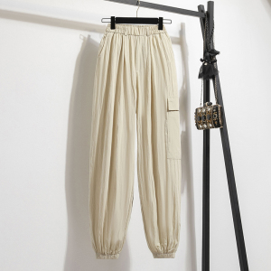 RM20408#灰色工装裤女夏季薄款阔腿直筒休闲设计感速干美式复古运动裤