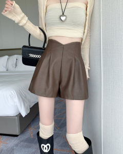 RM23595#新款pu皮裙短裤女生百搭修身显瘦裙子女