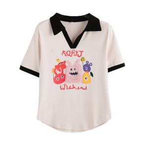 RM20573#纯棉后包领抖音质量常规款短袖T恤大码女
