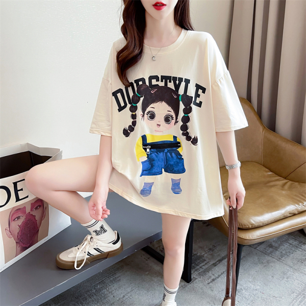 RM20578#纯棉后包领抖音质量常规款短袖T恤女大码女装