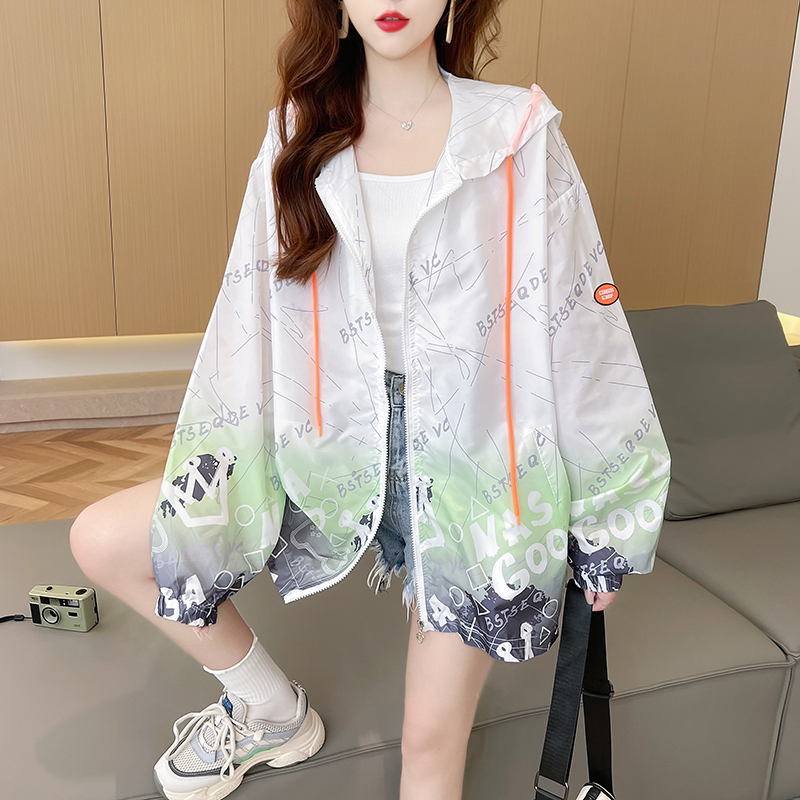 | Real shot | Summer loose, casual, fashionable and versatile thin zipper cardigan sun protection jacket for women