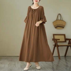 TR45835# 新款胖mm可两面穿宽松显瘦过膝长款连衣裙 服装批发女装批发服饰货源