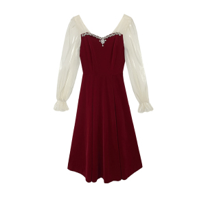 RM22827#敬酒服新娘小个子订婚裙日常平时可穿回门红色礼服女秋2023连衣裙