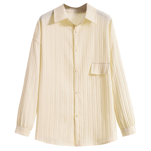 RM21087#大码法式设计感长袖防晒衬衫夏小众别致小衫衬衣外套