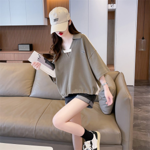 RM21484#炸街抖音质量棉质短袖t恤女夏潮新款圆领上衣大码女装