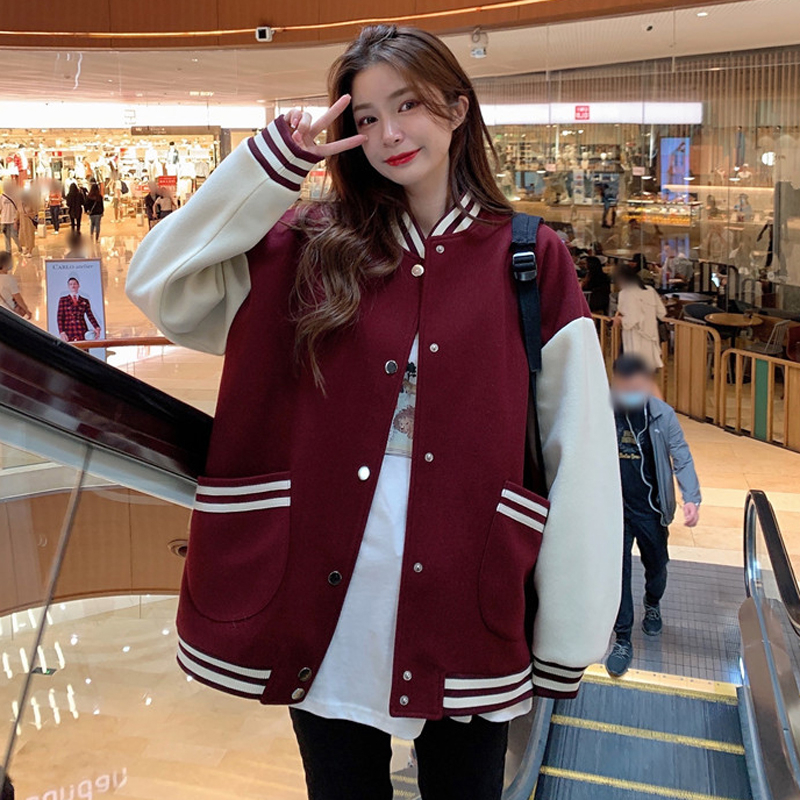 Korean version of baseball uniform female spring and autumn all-match couple outfit ins trend new Harajuku wind fried street jacket jacket