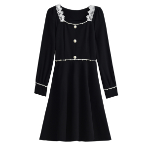 RM22815#新款法式复古赫本风小黑裙气质收腰显瘦高级感连衣裙