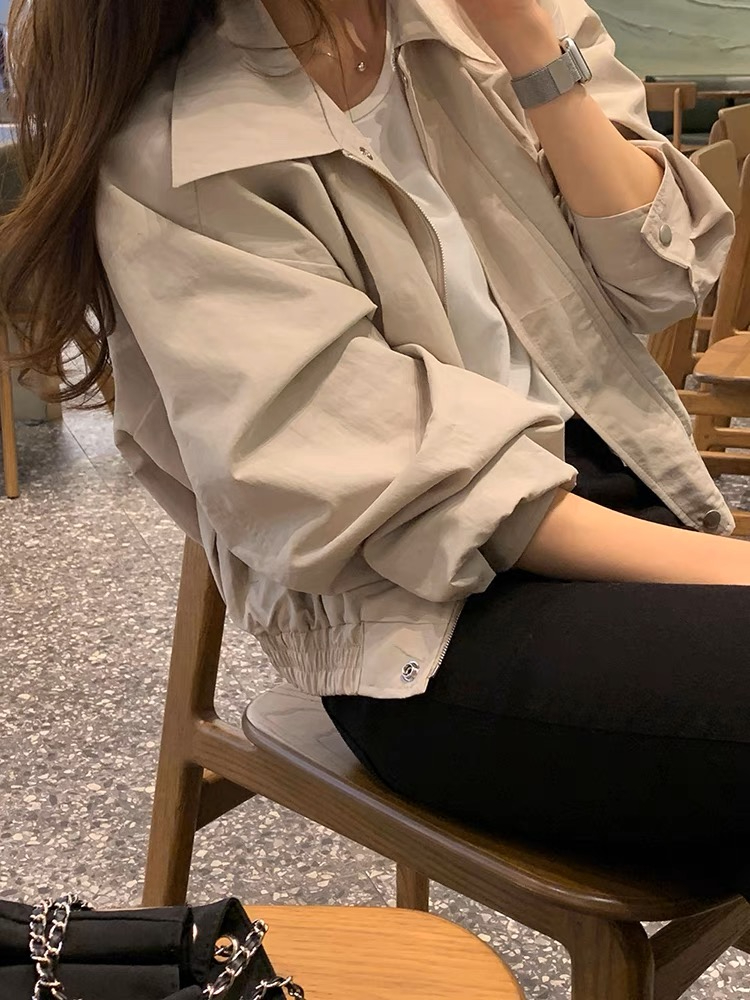 2024 Spring Clothing High-Quality Temperament Solid Color Short Jacket Women Small Simple Casual Versatile Jacket Work Top