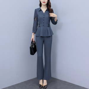 RM21380#秋装新款优雅气质高级感休闲两件套时尚高端刺绣大码女套装