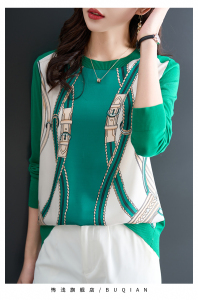 RM21441#欧货雪纺衫女秋季小衫减龄2023新款针织衫薄款女长袖针织打底衫