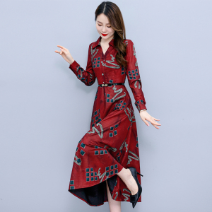 RM21417#新款韩版修身显瘦中长款女装时尚长袖连衣裙