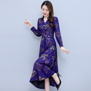 RM21418#新款韩版修身显瘦中长款女装时尚长袖连衣裙