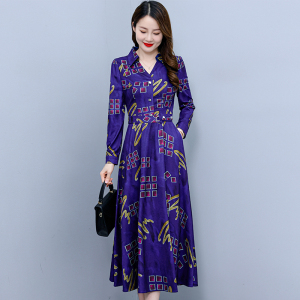 RM21418#新款韩版修身显瘦中长款女装时尚长袖连衣裙
