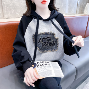 RM24752#新款韩版时尚贴布字母刺绣卫衣女潮流宽松百搭上衣
