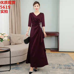 RM23314#高端喜婆婆婚宴装妈妈参加婚礼服高贵年轻丈母娘旗袍显瘦连衣裙夏