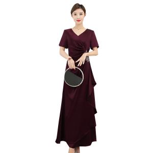 RM23314#高端喜婆婆婚宴装妈妈参加婚礼服高贵年轻丈母娘旗袍显瘦连衣裙夏
