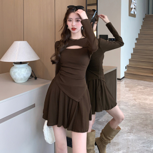 TR48849# 网红洋气炸街减龄套装女镂空不规则T恤A字百褶短裙 服装批发女装批发服饰货源