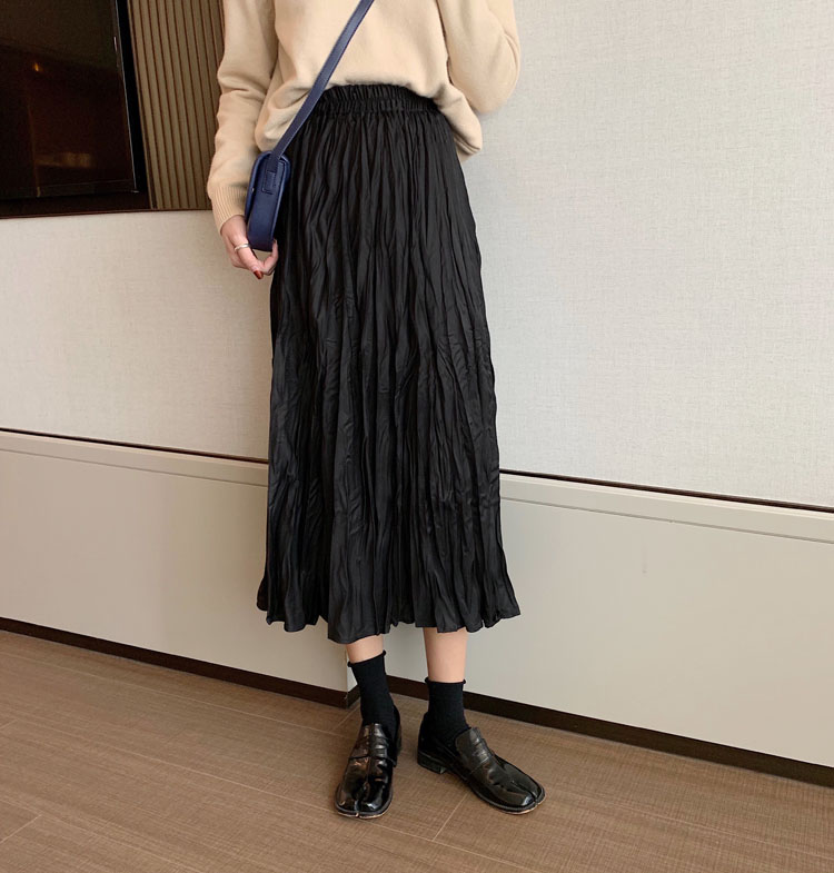 Real shot ~ 2024 new Korean style pleated skirt mid-length skirt ins super popular skirt for female students