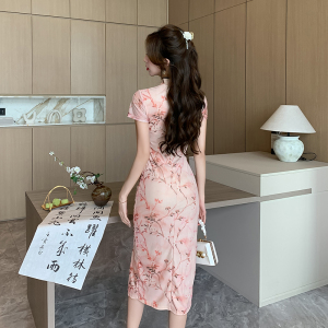 RM23882#高级感旗袍2023年新款性感年轻款气质修身显瘦新中式连衣裙
