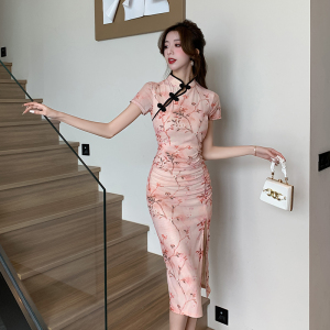 RM23882#高级感旗袍2023年新款性感年轻款气质修身显瘦新中式连衣裙